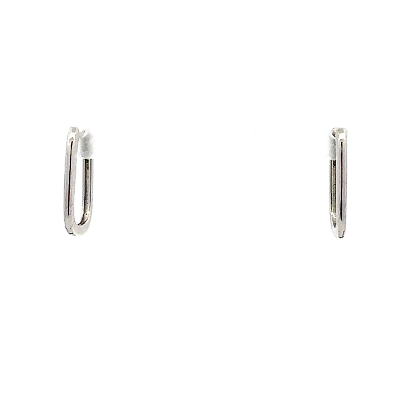 10K White Gold cttw Diamond Square Hoop Earrings