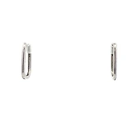 10K White Gold cttw Diamond Square Hoop Earrings