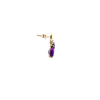 10K Yellow Gold Amethyst and Canadian Diamond Earrings