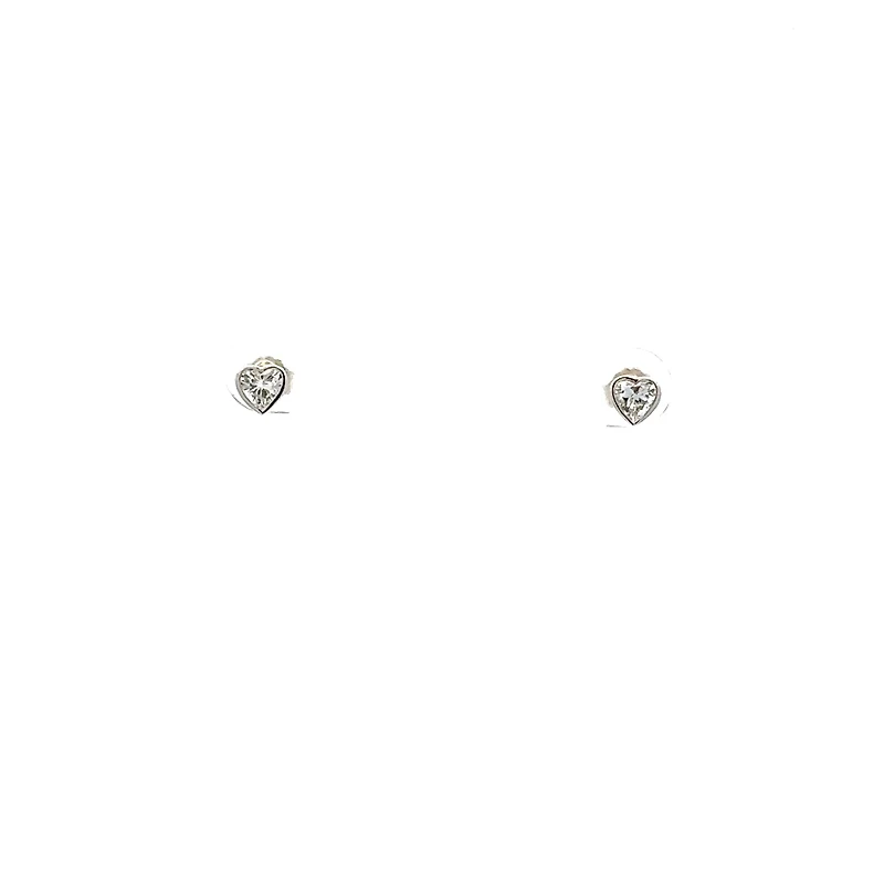 10K Lab Grown Diamond Bezel Stud Earrings - Gold / Pear