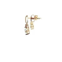 10K Gold Prong-set Aquamarine Earrings with Diamond Accent - White gold