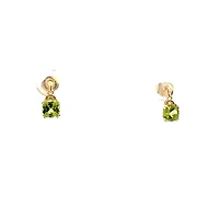 10K Yellow Peridot and Diamond Earring