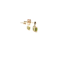 10K Yellow Peridot and Diamond Earring