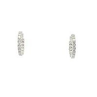 10K White Gold 0.50cttw Lab Grown Diamond Huggie / Hoop Earrings