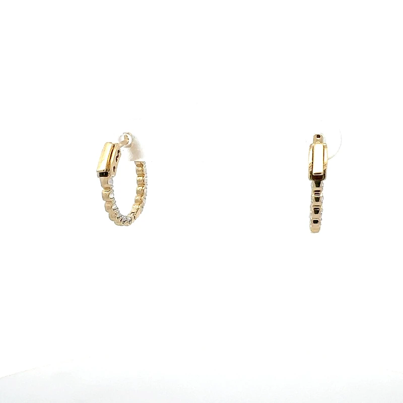 10K Gold 1.00cttw Lab Grown Diamond Huggie / Hoop Earrings
