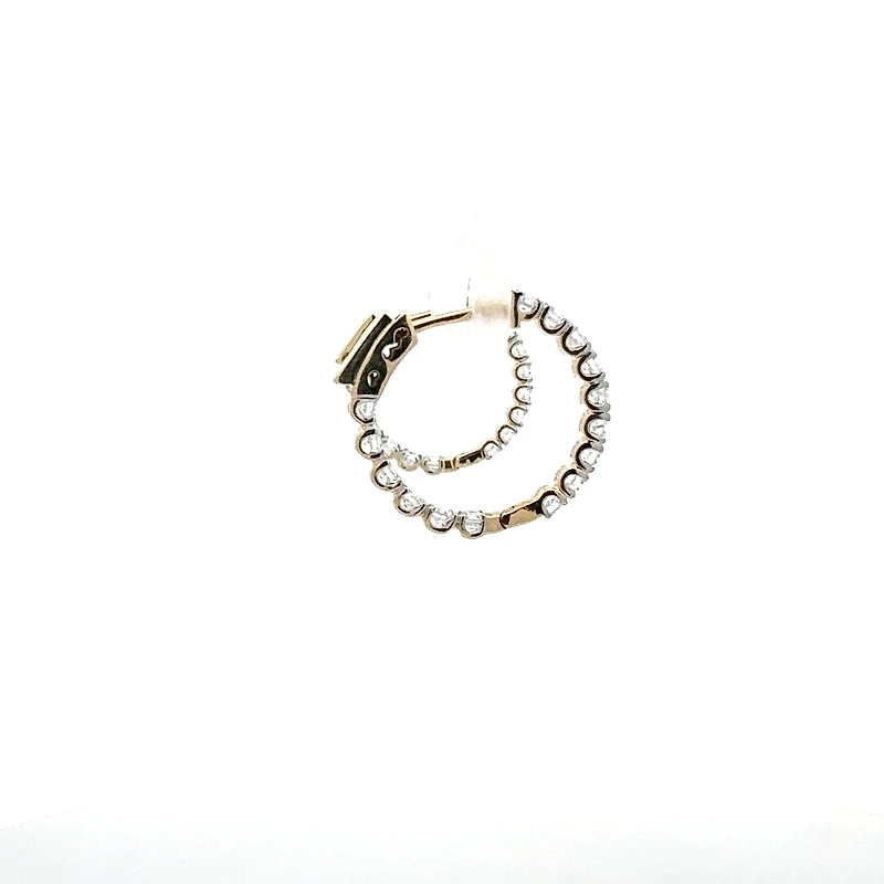 10K Gold 1.00cttw Lab Grown Diamond Huggie / Hoop Earrings
