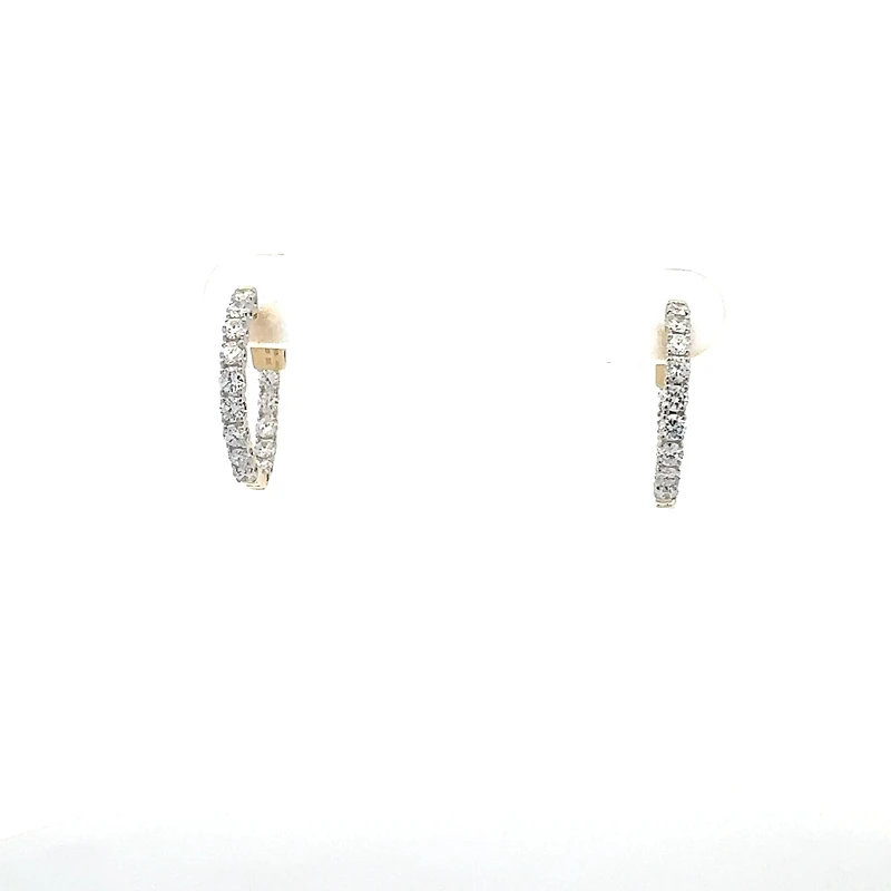10K Gold 1.00cttw Lab Grown Diamond Huggie / Hoop Earrings