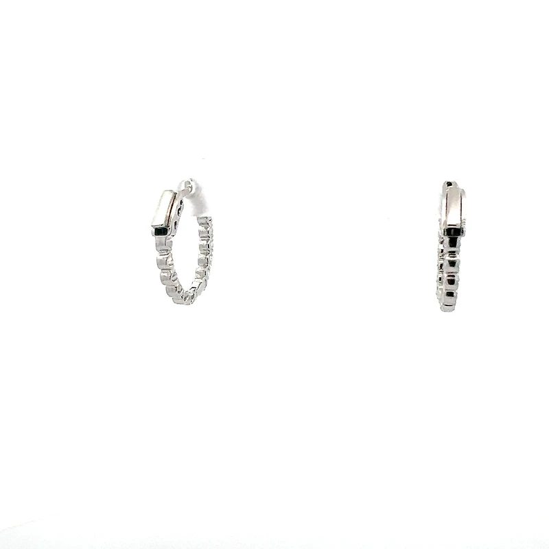 10K White Gold 0.50cttw Lab Grown Diamond Huggie / Hoop Earrings
