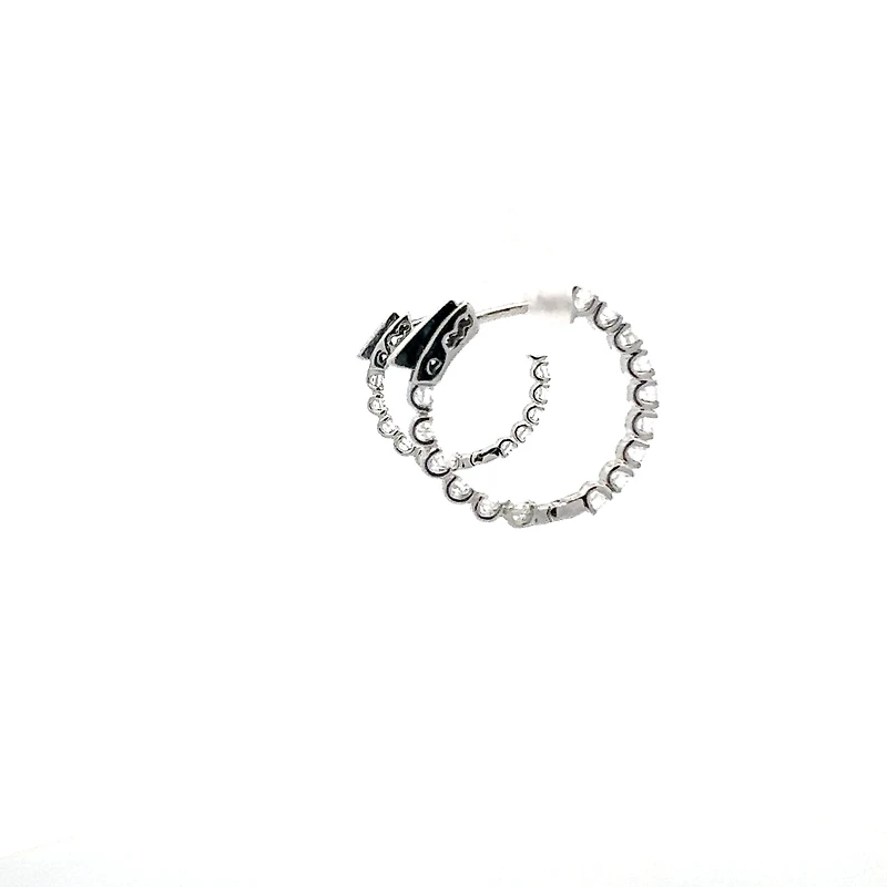 10K White Gold 0.50cttw Lab Grown Diamond Huggie / Hoop Earrings