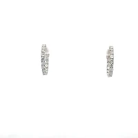 10K White Gold 0.50cttw Lab Grown Diamond Huggie / Hoop Earrings