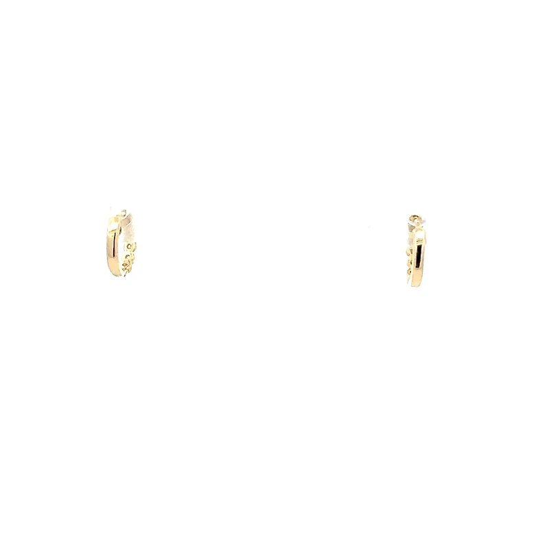 10K Yellow Gold 0.07cttw Diamond Hoop Earrings