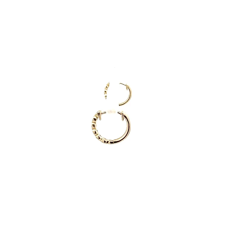 10K Yellow Gold 0.07cttw Diamond Hoop Earrings