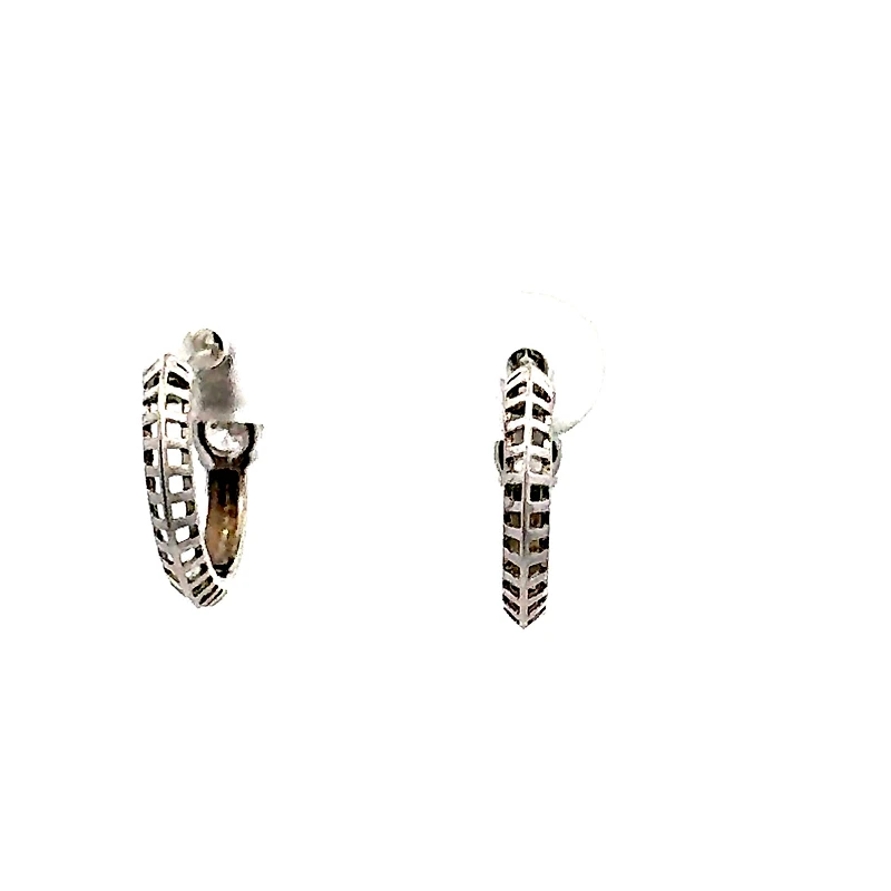 10K White Gold 0.40cttw Lab Grown Diamond Hoop / Huggie Earrings