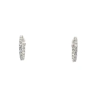 10K White Gold 0.50cttw Lab Grown Diamond Huggie / Hoop Earrings