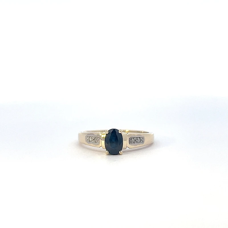 10K Yellow Gold Sapphire & Diamond Ring