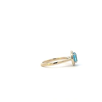 10K Yellow Gold Blue Topaz and Diamond Ring - yellow gold / 4