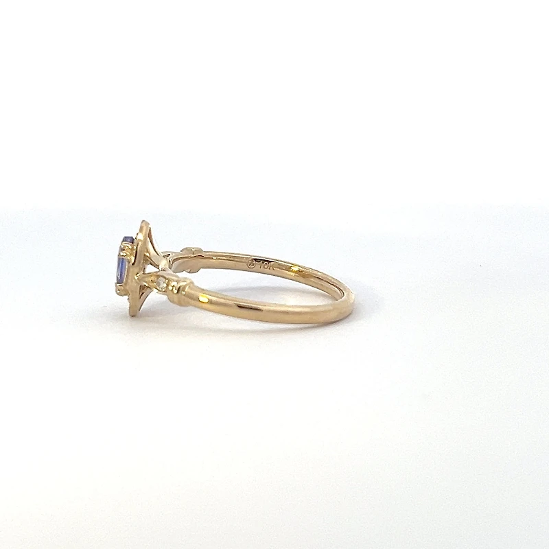 10K Yellow Gold Tanzanite , White sapphire and Diamond Ring - yellow gold / 4
