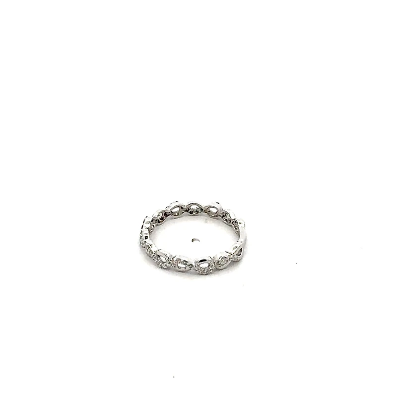 10K White Gold 0.15cttw Diamond Infinity Ring - /