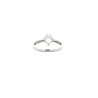 10K White Gold 0.76cttw Cushion Cut Aquamarine and 0.008cttw Diamond Ring - White gold / 4
