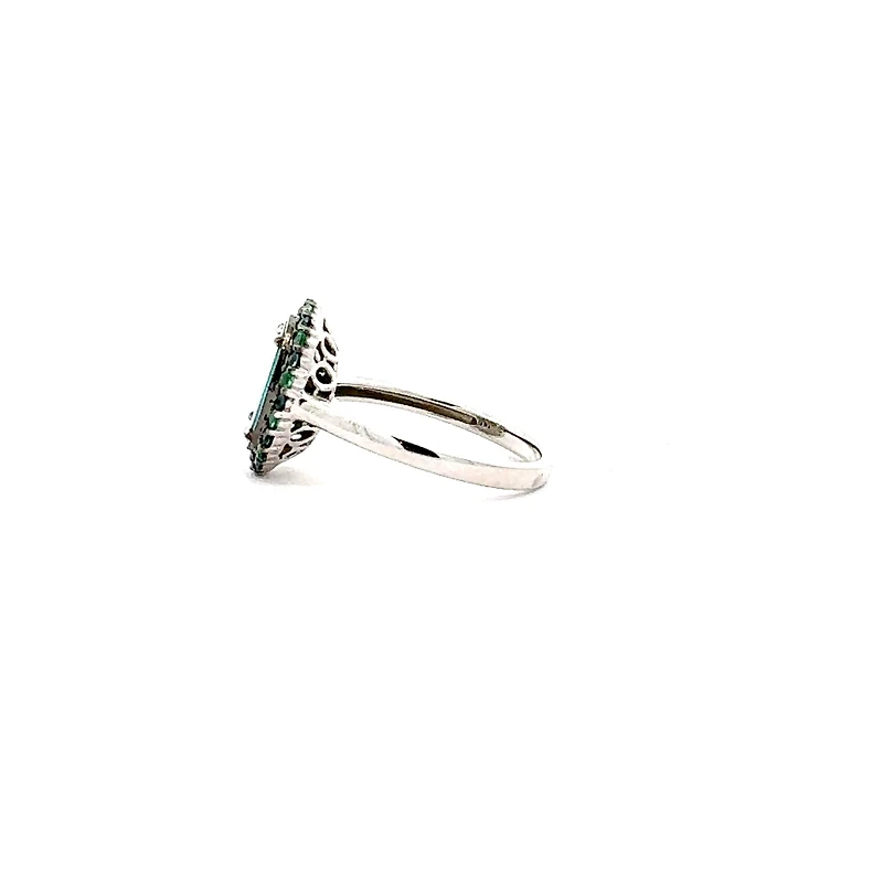 10K White Gold Opal Doublet Ring - 4