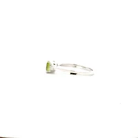 10K White Gold Peridot and Diamond Ring - 4
