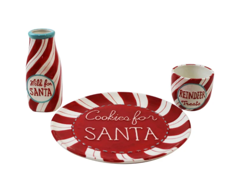 3 Piece Cookie Plate / Bottle / Treat Bowl