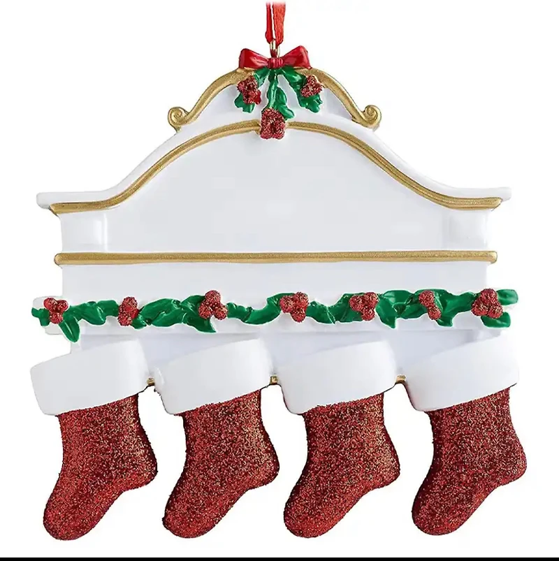 Personalized Stocking Christmas Tree Ornament - 2 People