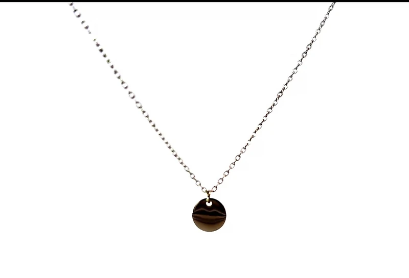 Stainless Steel 10mm Engravable Disc Pendant - 18"