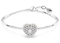Swarovski -Hyperbola bangle, Heart, White, Rhodium plated - 5684385