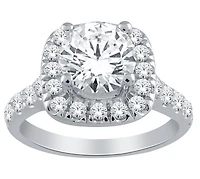 14K White Gold 1.50cttw Natural Diamond Halo Engagement Ring - /