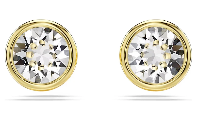 Swarovski - Imber stud earrings, Round cut, White, Gold-tone plated - 5681552/5689660 (SS)