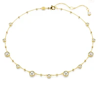 Swarovski - Imber necklace, Round cut, Scattered design, White, Gold-tone plated - 5680090