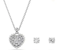 Swarovski -  Hyperbola set, Heart, White, Rhodium plated - 5684383