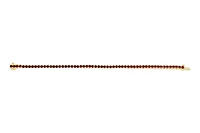 Sterling Silver with 14K Gold Plate Lab Created Garnet  Bracelet 