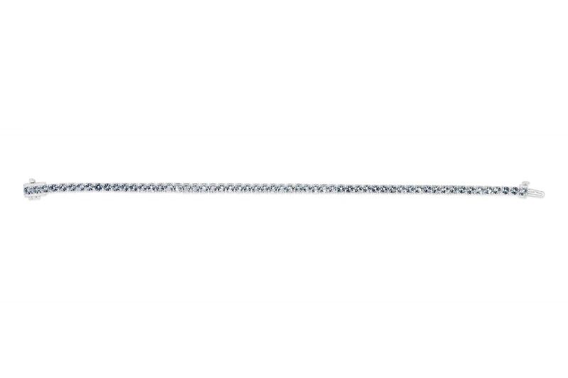 Sterling Silver with 14K Gold Plate Lab Created Aquamarine Bracelet 