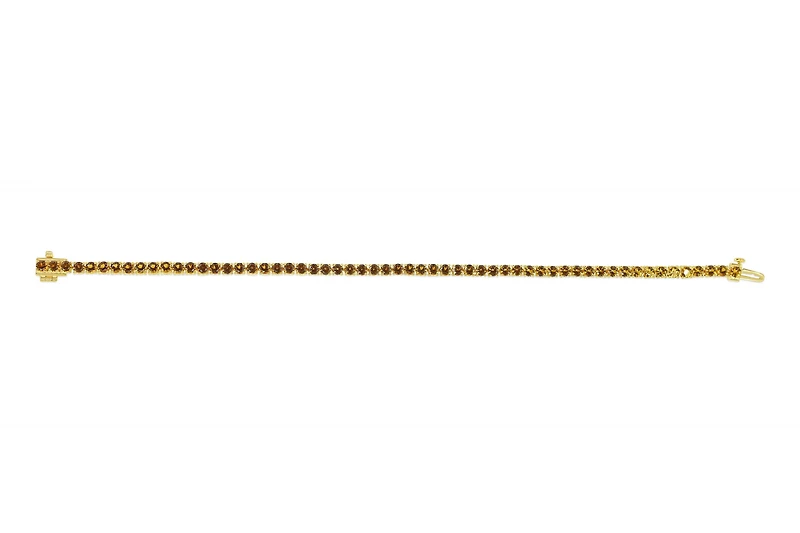 Sterling Silver with 14K Gold Plate Lab Created Citrine  Bracelet - November Birthstone