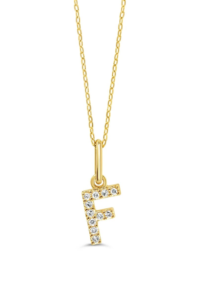 10K Initial Pendant with Lab Grown Diamonds - Letter A / Gold
