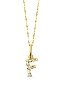 10K Initial Pendant with Lab Grown Diamonds - Letter A / Gold