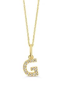10K Initial Pendant with Lab Grown Diamonds - Letter A / Gold