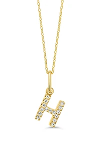 10K Initial Pendant with Lab Grown Diamonds - Letter A / Gold