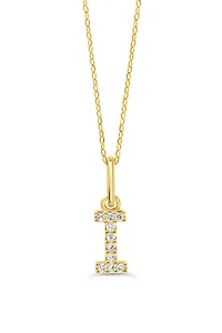 10K Initial Pendant with Lab Grown Diamonds - Letter A / Gold