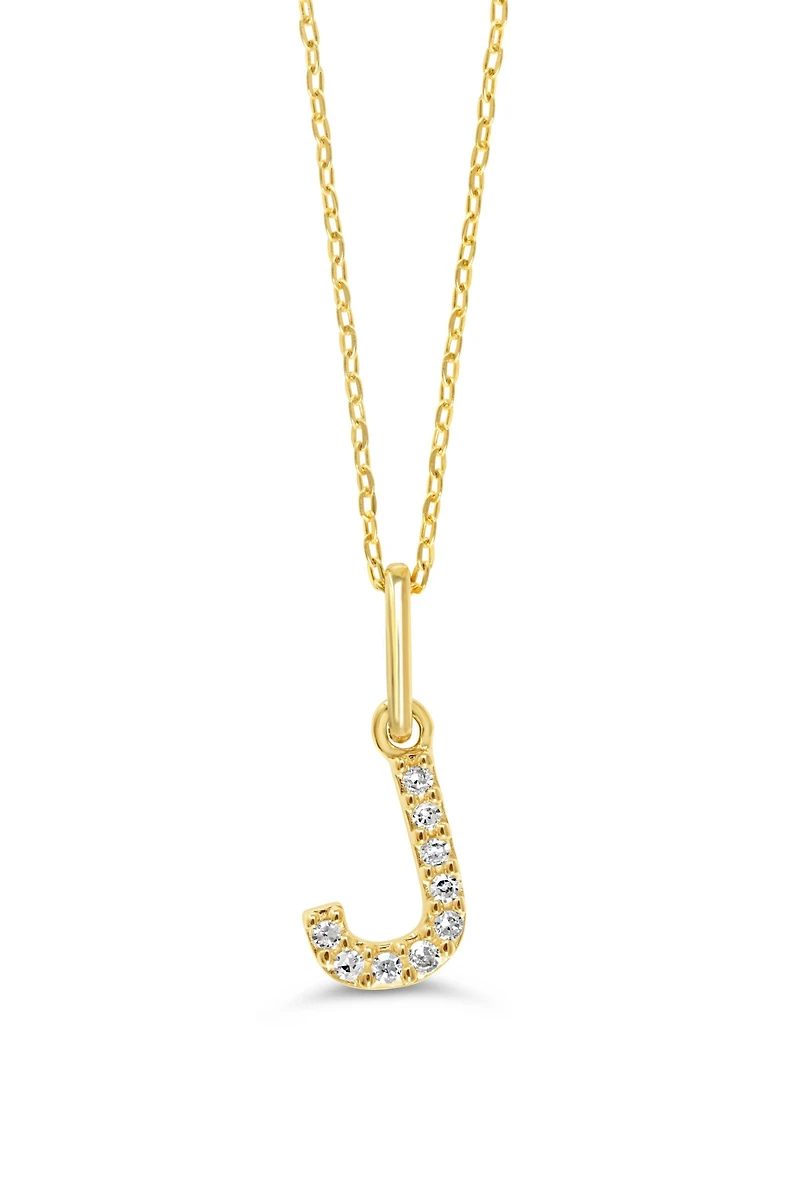 10K Initial Pendant with Lab Grown Diamonds - Letter A / Gold