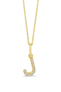 10K Initial Pendant with Lab Grown Diamonds - Letter A / Gold