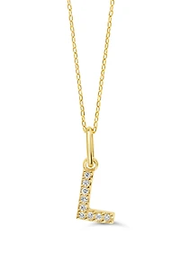 10K Initial Pendant with Lab Grown Diamonds - Letter A / Gold