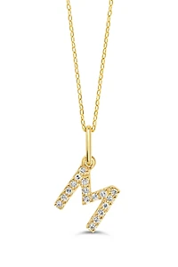 10K Initial Pendant with Lab Grown Diamonds - Letter A / Gold
