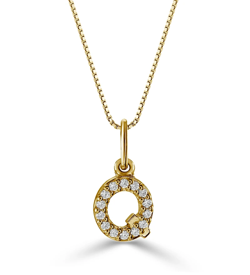 10K Initial Pendant with Lab Grown Diamonds - Letter A / Gold