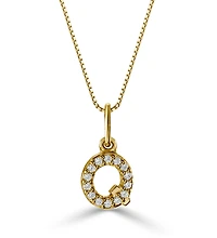10K Initial Pendant with Lab Grown Diamonds - Letter A / Gold