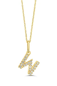 10K Initial Pendant with Lab Grown Diamonds - Letter A / Gold