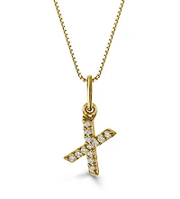 10K Initial Pendant with Lab Grown Diamonds - Letter A / Gold