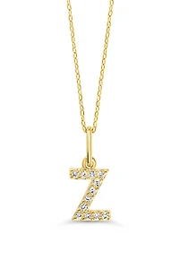 10K Initial Pendant with Lab Grown Diamonds - Letter A / Gold